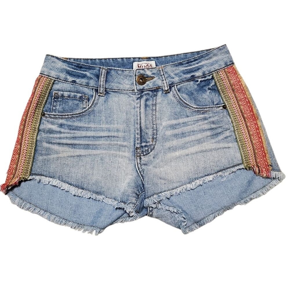 Mudd High-Waisted Denim Festival Shorts